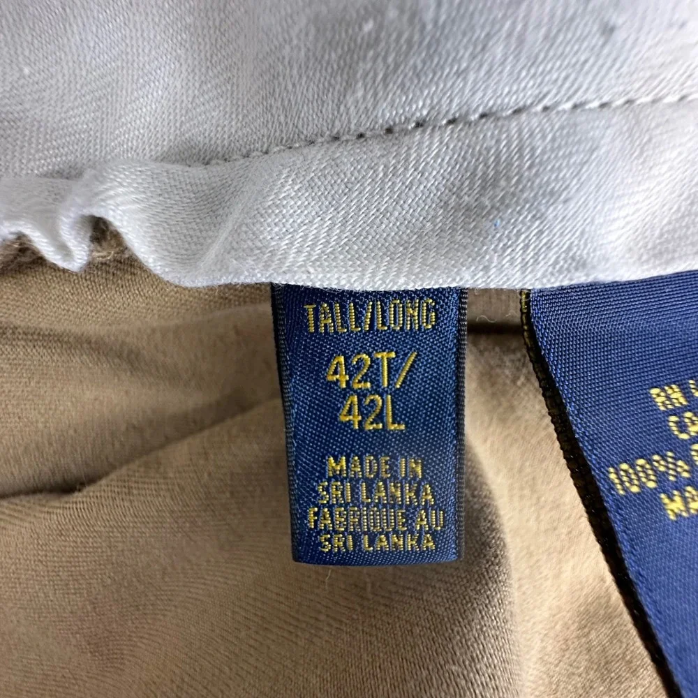 Polo‎ Ralph Lauren Mens 42T Khaki Chino Shorts Tan Cotton Tall Long 42L Solid